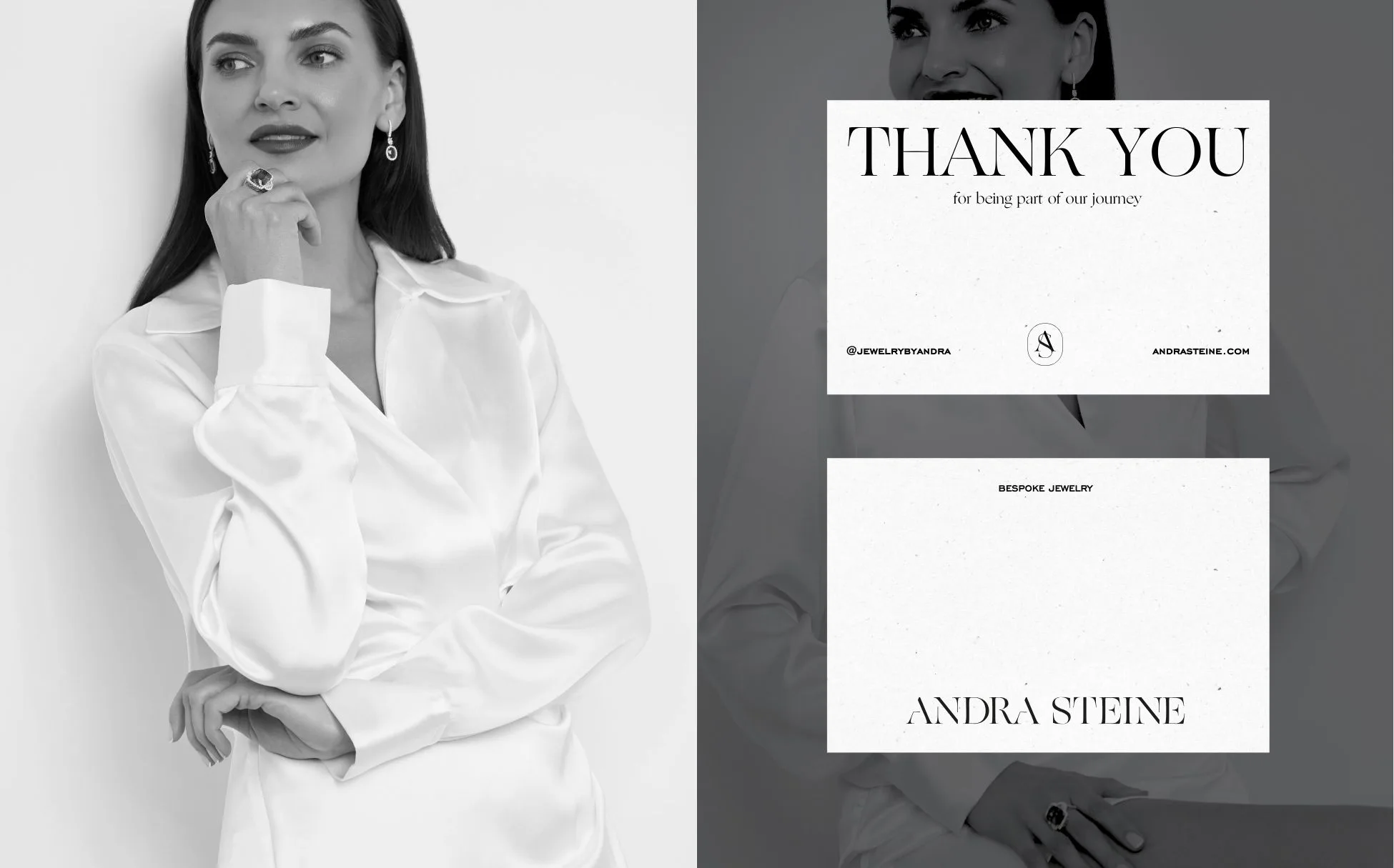 BESPOKE BRANDING for ANDRA STEINE jewelry designed by The Visual Corner studio