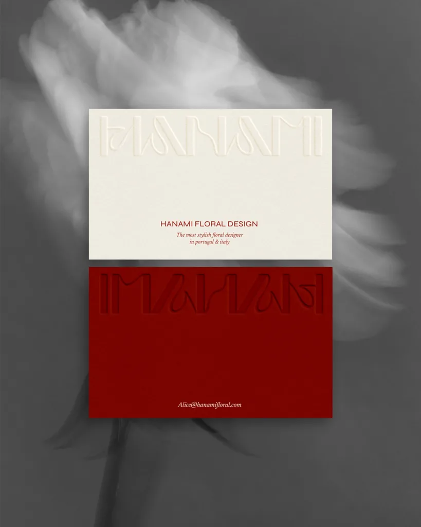 Feminine bespoke branding by Hanami Floral designer Portugal by The Visual Corner