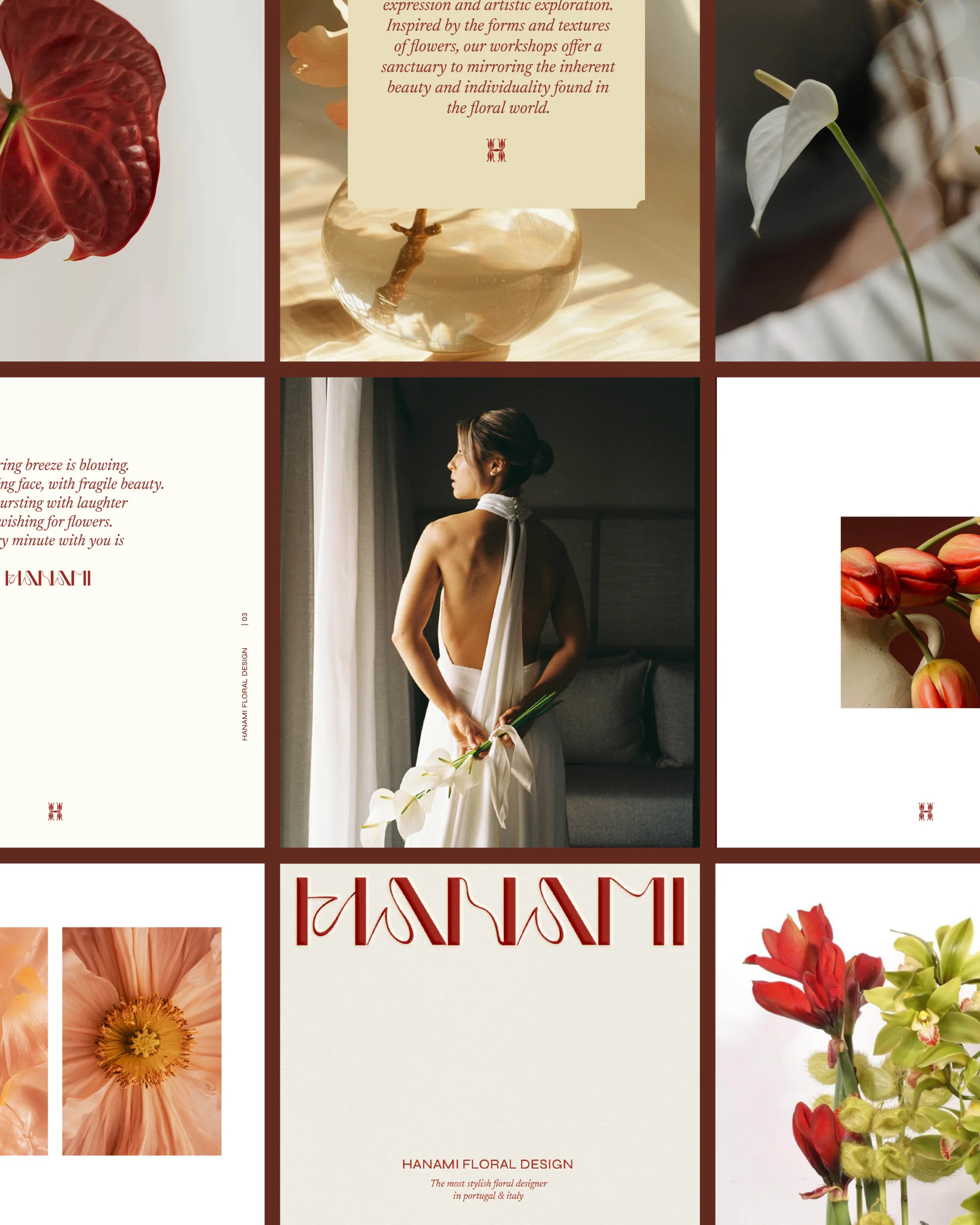 Feminine bespoke branding by Hanami Floral designer Portugal by The Visual Corner